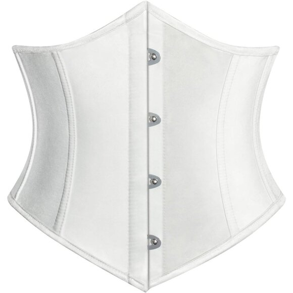 Women's White Suitable Casual Wear Fishbone Wide Waist Corset Pirate Belt - Picture 1 of 9